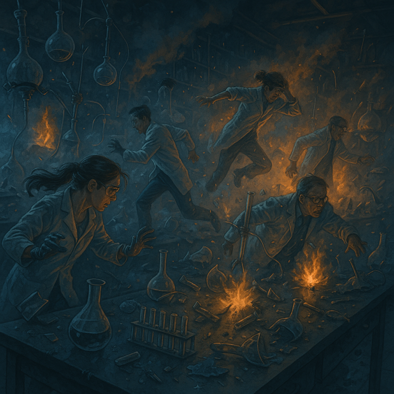 Abstract hardware array with chrome glow