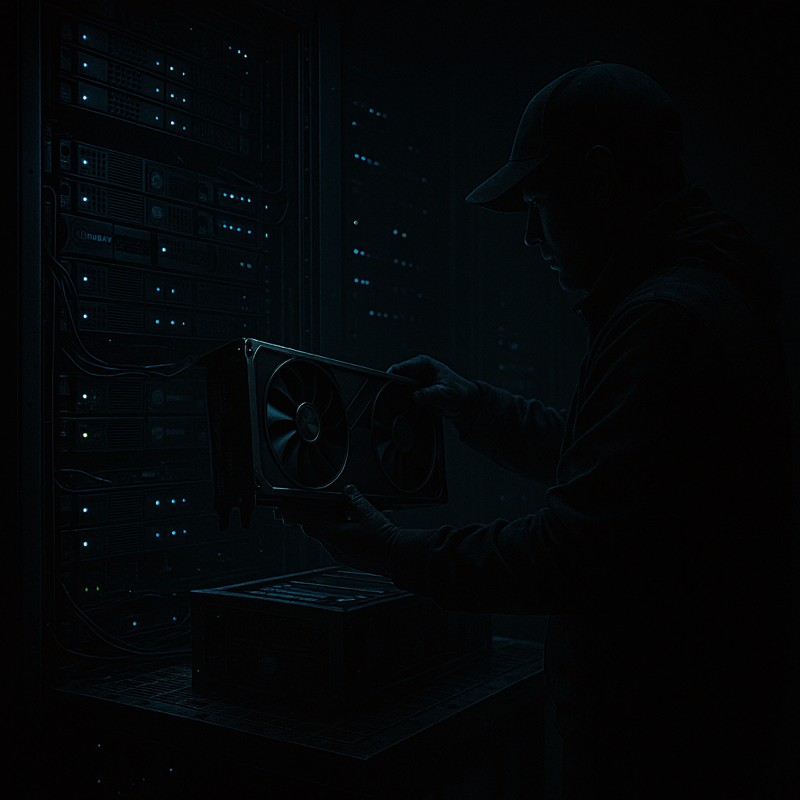 Atmospheric circuit landscape with luminous nodes